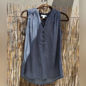 KENAR Sleeveless Navy Blouse
